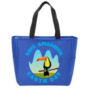 Earth Day Save Amazonian Forest Trees And Birds Cool Gift Zip Tote Bag