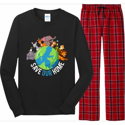 Earth Day Save Our Home Animals Wildlife Environt Planet Gift Long Sleeve Pajama Set