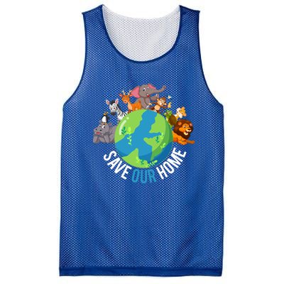 Earth Day Save Our Home Animals Wildlife Environt Planet Gift Mesh Reversible Basketball Jersey Tank