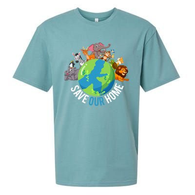 Earth Day Save Our Home Animals Wildlife Environt Planet Gift Sueded Cloud Jersey T-Shirt