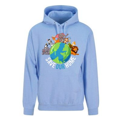 Earth Day Save Our Home Animals Wildlife Environt Planet Gift Unisex Surf Hoodie