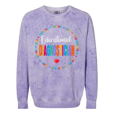 Educational Diagnostician School Psychologist Psych Assessor Colorblast Crewneck Sweatshirt