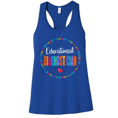 Educational Diagnostician School Psychologist Psych Assessor Women's Racerback Tank