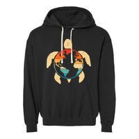 Earth Day Save Environment Cute Turtle Planet Protection Garment-Dyed Fleece Hoodie