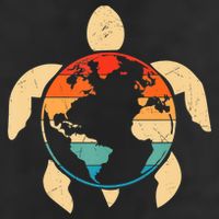 Earth Day Save Environment Cute Turtle Planet Protection Garment-Dyed Fleece Hoodie