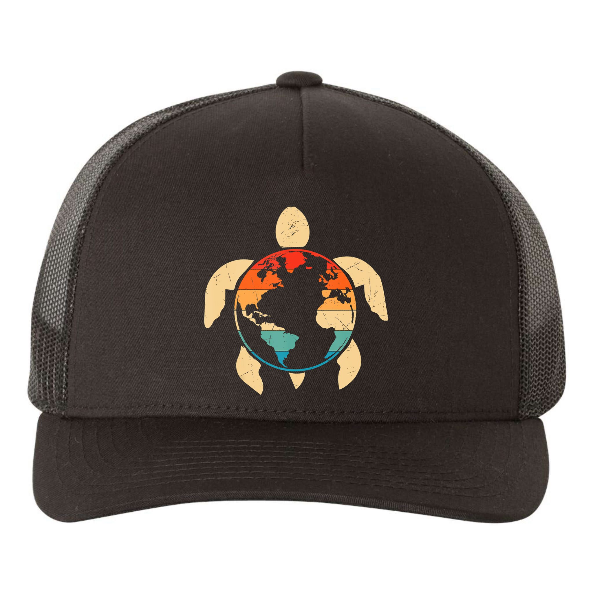 Earth Day Save Environment Cute Turtle Planet Protection Yupoong Adult 5-Panel Trucker Hat