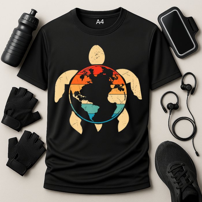 Earth Day Save Environment Cute Turtle Planet Protection Performance Shirt