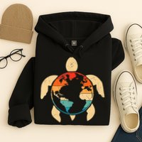 Earth Day Save Environment Cute Turtle Planet Protection Hoodie