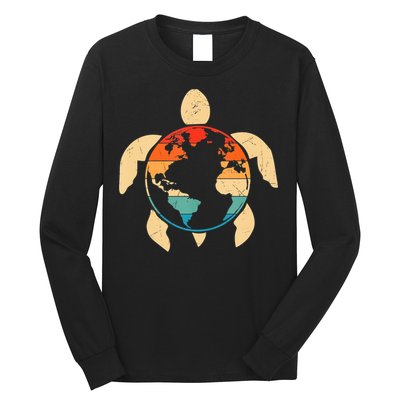 Earth Day Save Environment Cute Turtle Planet Protection Long Sleeve Shirt