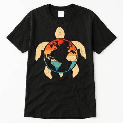 Earth Day Save Environment Cute Turtle Planet Protection Tall T-Shirt