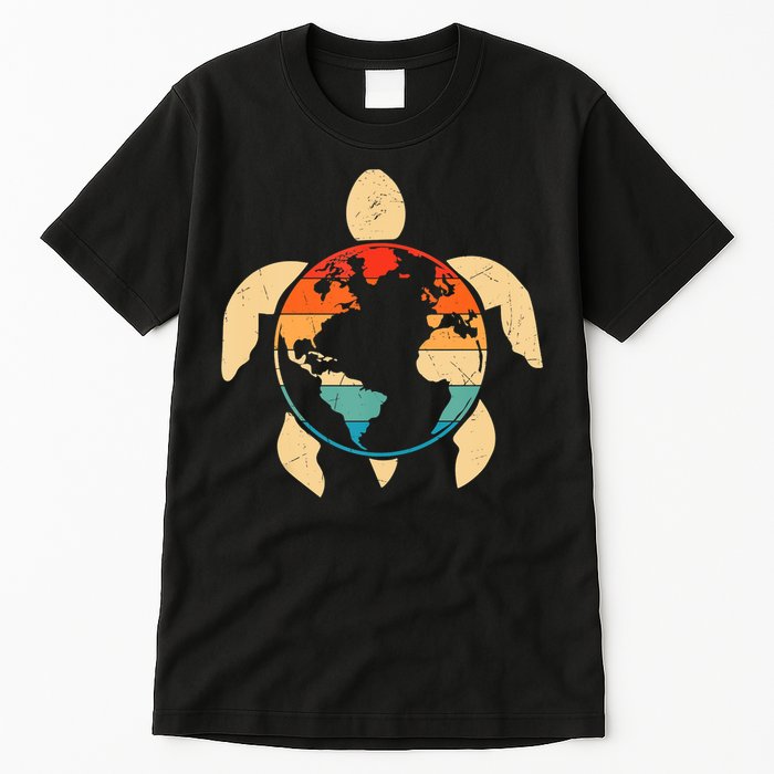 Earth Day Save Environment Cute Turtle Planet Protection Tall T-Shirt