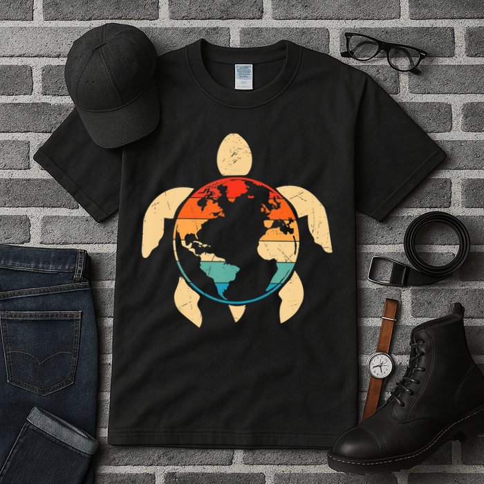 Earth Day Save Environment Cute Turtle Planet Protection Tall T-Shirt