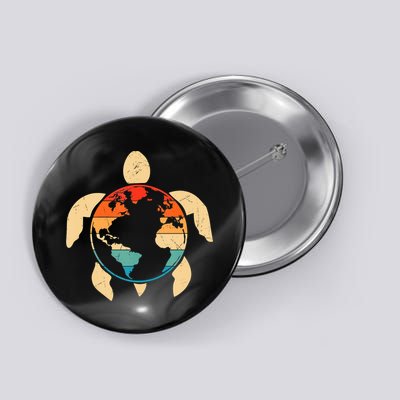 Earth Day Save Environment Cute Turtle Planet Protection Button