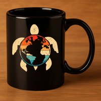 Earth Day Save Environment Cute Turtle Planet Protection 11oz C Handle Ceramic Mug