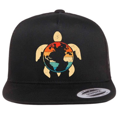 Earth Day Save Environment Cute Turtle Planet Protection Flatbill Hat