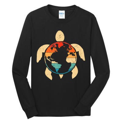 Earth Day Save Environment Cute Turtle Planet Protection Tall Long Sleeve T-Shirt