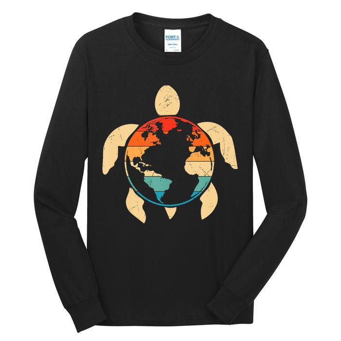 Earth Day Save Environment Cute Turtle Planet Protection Tall Long Sleeve T-Shirt