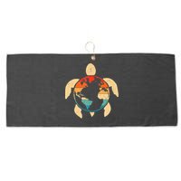 Earth Day Save Environment Cute Turtle Planet Protection Large Microfiber Waffle Golf Towel