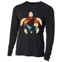 Earth Day Save Environment Cute Turtle Planet Protection Cooling Performance Long Sleeve Crew