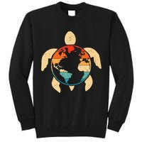 Earth Day Save Environment Cute Turtle Planet Protection Tall Sweatshirt