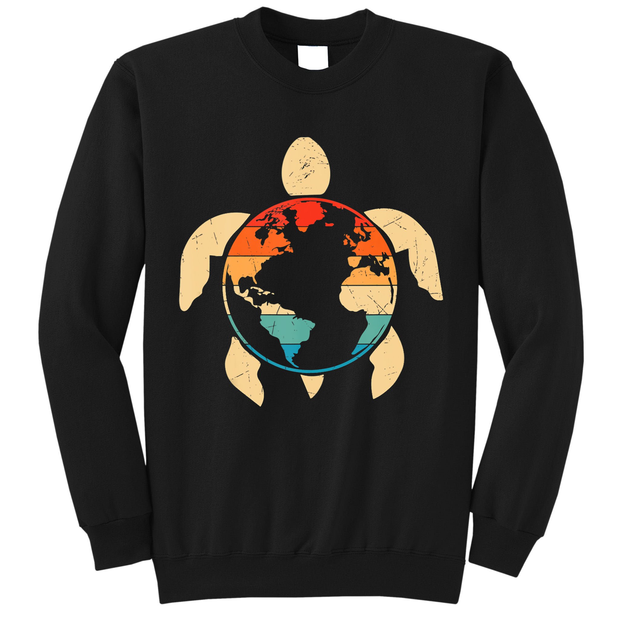 Earth Day Save Environment Cute Turtle Planet Protection Tall Sweatshirt