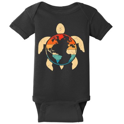 Earth Day Save Environment Cute Turtle Planet Protection Baby Bodysuit