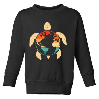 Earth Day Save Environment Cute Turtle Planet Protection Toddler Sweatshirt