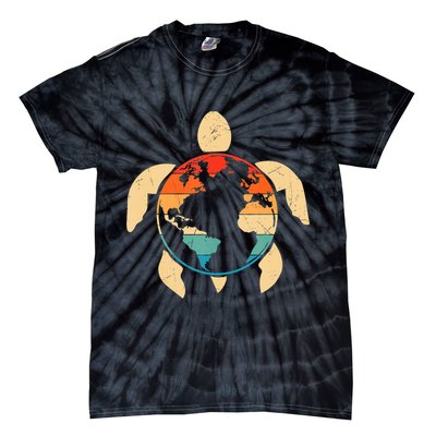 Earth Day Save Environment Cute Turtle Planet Protection Tie-Dye T-Shirt