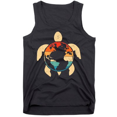 Earth Day Save Environment Cute Turtle Planet Protection Tank Top