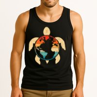 Earth Day Save Environment Cute Turtle Planet Protection Tank Top
