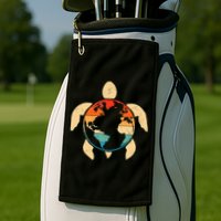 Earth Day Save Environment Cute Turtle Planet Protection Golf Towel