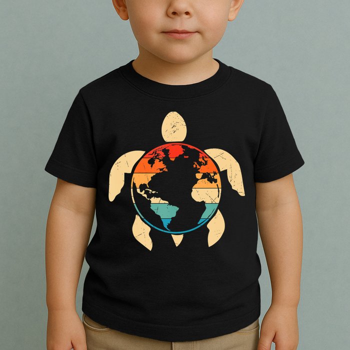 Earth Day Save Environment Cute Turtle Planet Protection Toddler T-Shirt
