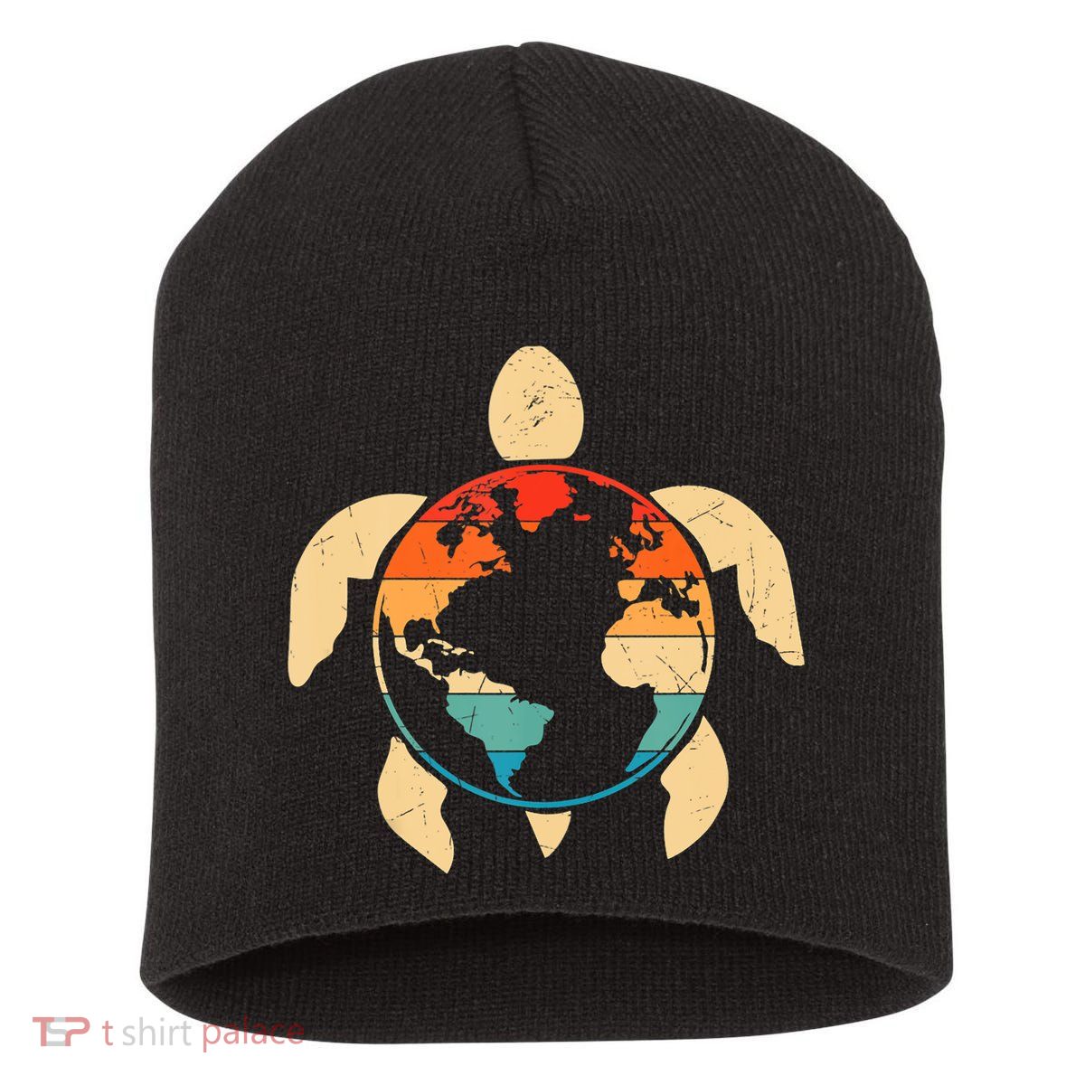 Earth Day Save Environment Cute Turtle Planet Protection Short Acrylic Beanie
