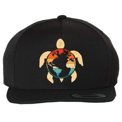 Earth Day Save Environment Cute Turtle Planet Protection Wool Snapback Cap