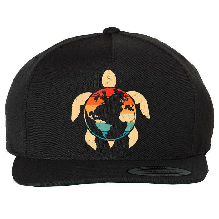 Earth Day Save Environment Cute Turtle Planet Protection Wool Snapback Cap