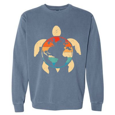 Earth Day Save Environment Cute Turtle Planet Protection Garment-Dyed Sweatshirt