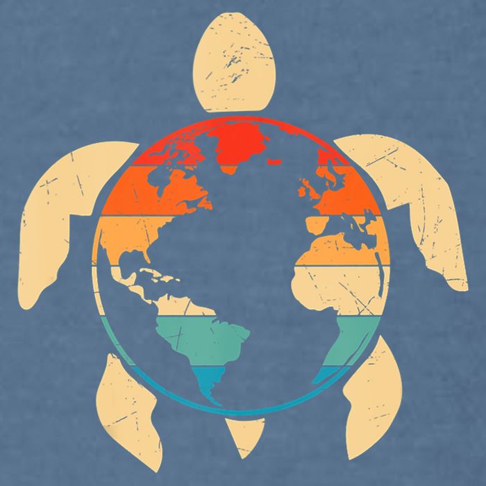 Earth Day Save Environment Cute Turtle Planet Protection Garment-Dyed Sweatshirt