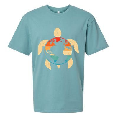 Earth Day Save Environment Cute Turtle Planet Protection Sueded Cloud Jersey T-Shirt