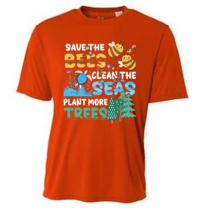 Earth Day Save The Bees Clean The Seas Plant More Trees Meaningful Gift Cooling Performance Crew T-Shirt