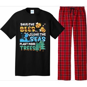 Earth Day Save The Bees Clean The Seas Plant More Trees Meaningful Gift Pajama Set