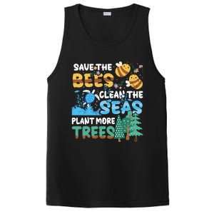 Earth Day Save The Bees Clean The Seas Plant More Trees Meaningful Gift PosiCharge Competitor Tank