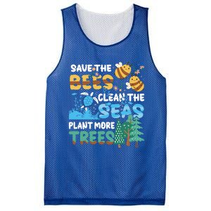 Earth Day Save The Bees Clean The Seas Plant More Trees Meaningful Gift Mesh Reversible Basketball Jersey Tank