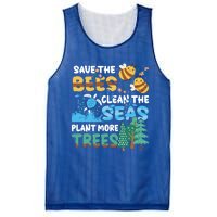 Earth Day Save The Bees Clean The Seas Plant More Trees Meaningful Gift Mesh Reversible Basketball Jersey Tank