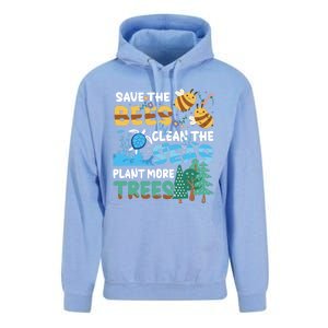 Earth Day Save The Bees Clean The Seas Plant More Trees Meaningful Gift Unisex Surf Hoodie