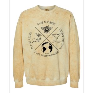 Earth Day Save The Bees Plant More Trees Clean The Seas Colorblast Crewneck Sweatshirt