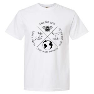 Earth Day Save The Bees Plant More Trees Clean The Seas Garment-Dyed Heavyweight T-Shirt