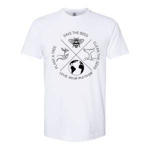 Earth Day Save The Bees Plant More Trees Clean The Seas Softstyle CVC T-Shirt