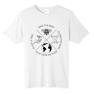 Earth Day Save The Bees Plant More Trees Clean The Seas Tall Fusion ChromaSoft Performance T-Shirt