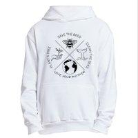 Earth Day Save The Bees Plant More Trees Clean The Seas Urban Pullover Hoodie