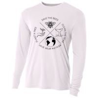 Earth Day Save The Bees Plant More Trees Clean The Seas Cooling Performance Long Sleeve Crew